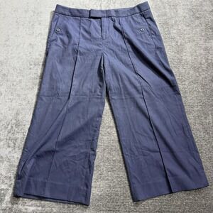 Banana Republic Women's Pants Size 12 Blue Wide-Leg Pockets Classy‎ Preppy
